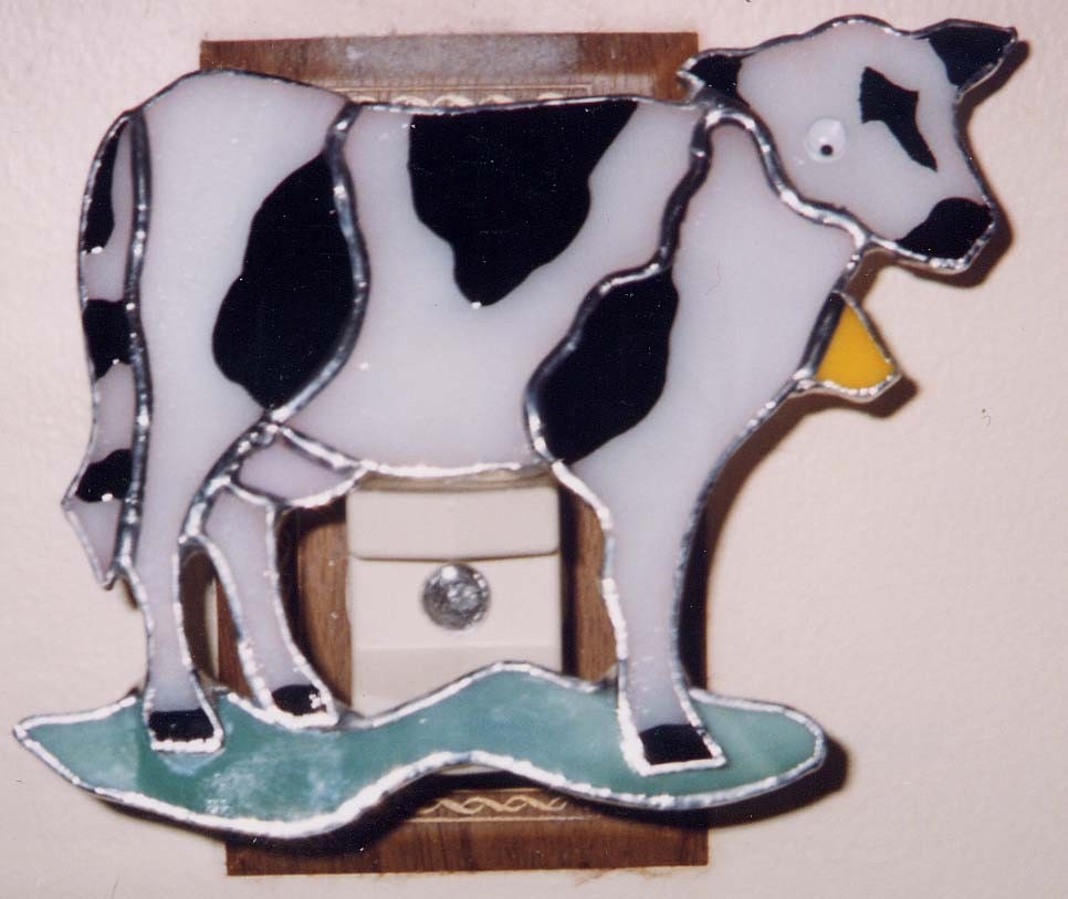 Items similar to Cow Night light Cow Nightlight Stained Glass Night