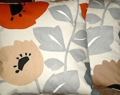 Two 18" Rust Red Brown Flower Print Design Contemporary Designer Retro Pillowcases,Cushion Covers,Pillow Covers,Throw Pillow,NEW FABRIC