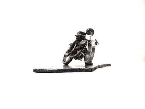 Flat Out Harley Flat Tracker Metal Sculpture