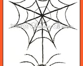 Itsy Bitsy Spider Web Halloween Paper Embroidery Pattern for Greeting Cards