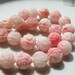 Salmon Pink Carved Shell 14mm Round Beads 5
