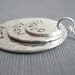 THREE names round pendants - Hand stamped sterling silver / Personalized custom / Keepsake necklace (NN022)