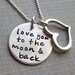 Love you to the moon and back necklace - Sterling Silver necklace with a Heart charm - Keepsake (NN001)