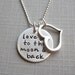 Love you to the moon and back necklace - Sterling Silver necklace with a Heart charm - Keepsake (NN001)