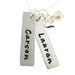 Hand Stamped Jewelry - Personalized Mommy Necklaces - TWO rectangle NAME Charms with a heart charm and a freshwater pearl