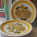 set of five adorable little yellow flower plates