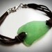 NEW - Beach Glass and Suede Leather bracelet