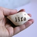 Birthday gift ... Handmade polymer clay birds, 3 ... Word Birds ... Life Is Good, White
