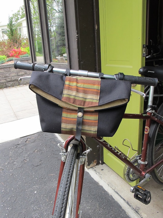 Bike Handlebar Bag bicycle basket by boneshakerbags on Etsy