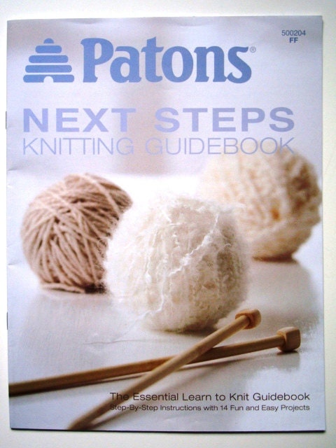 Patons Next Steps Knitting Guidebook No 500204 The Essential Learn to Knit Guidebook Step-By-Step Instructions 14 Fun Easy Projects