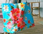 Large Unlined Oilcloth Beach Tote Bag Travel Market Bag