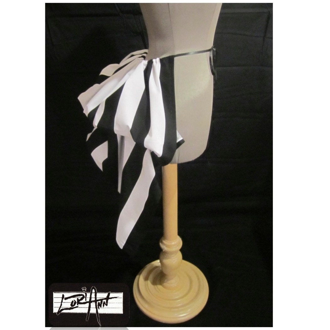 Add a Bustle Skirt by LoriAnn - Black and White Stripes