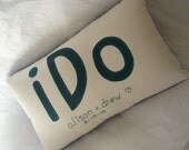I Do wedding pillow gift custom made with names and dates