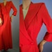 Vintage 1940s Dressing Gown / Ruby Red Rayon