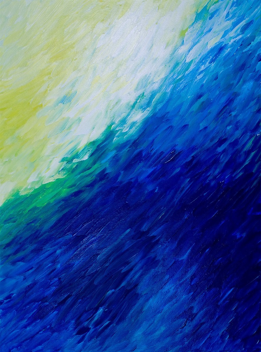 Original Abstract Acrylic Heavy Texture Painting "The light" By qiqigallery