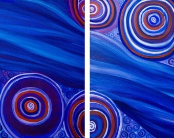 Abstract Original Oil Painting "Current" by QiQiGallery