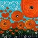Red poppy Painting Original Modern Contemporary Flower Wall Decor Heavy Texture "Happy Poppies" by QIQIGALLERY
