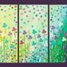 Original Modern Abstract Heavy Texture Impasto Palette Knife Painting Landscape Flowers "Aquarium Flowers" by QIQIGALLERY 36x24