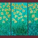Large art on canvas Palette Knife Metallic Gold Painting "Golden Flowers in Summer" by QIQIGALLERY