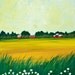 Landscape Painting Original Modern Abstract Heavy Texture Impasto Acrylic "Hay Fields" by QIQIGALLERY