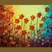 36x24 Original Modern Abstract Impasto Palette Knife Painting Landscape Flowers Wall Decor "Summer Is Ending" by QIQIGALLERY