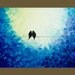 36x24 Original Modern Abstract Heavy Texture Impasto Painting Birds Landscape Wall Decor "I Love You" by QIQIGALLERY