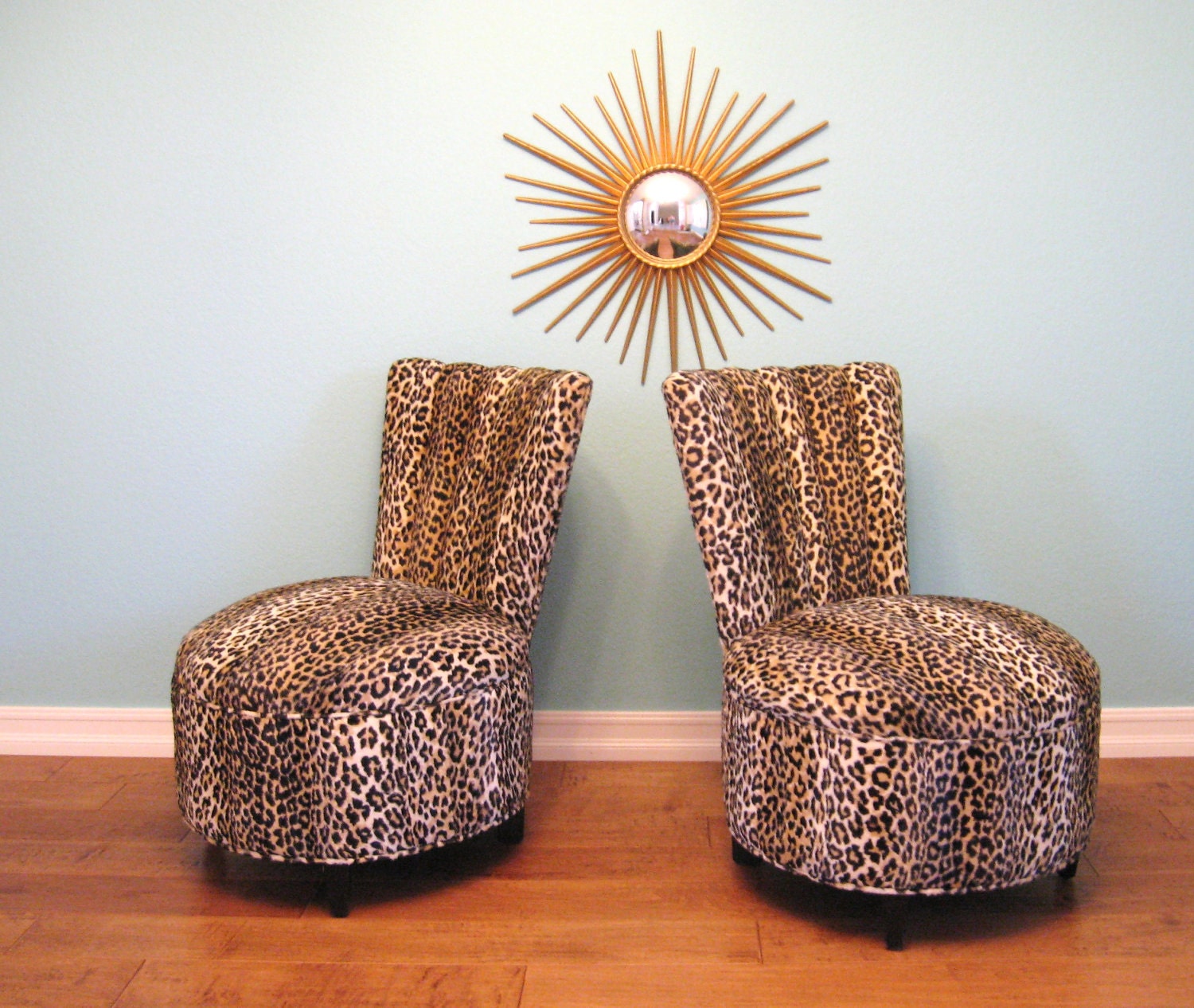 MID CENTURY MODERN Hollywood Regency Vintage Leopard Slipper Chair