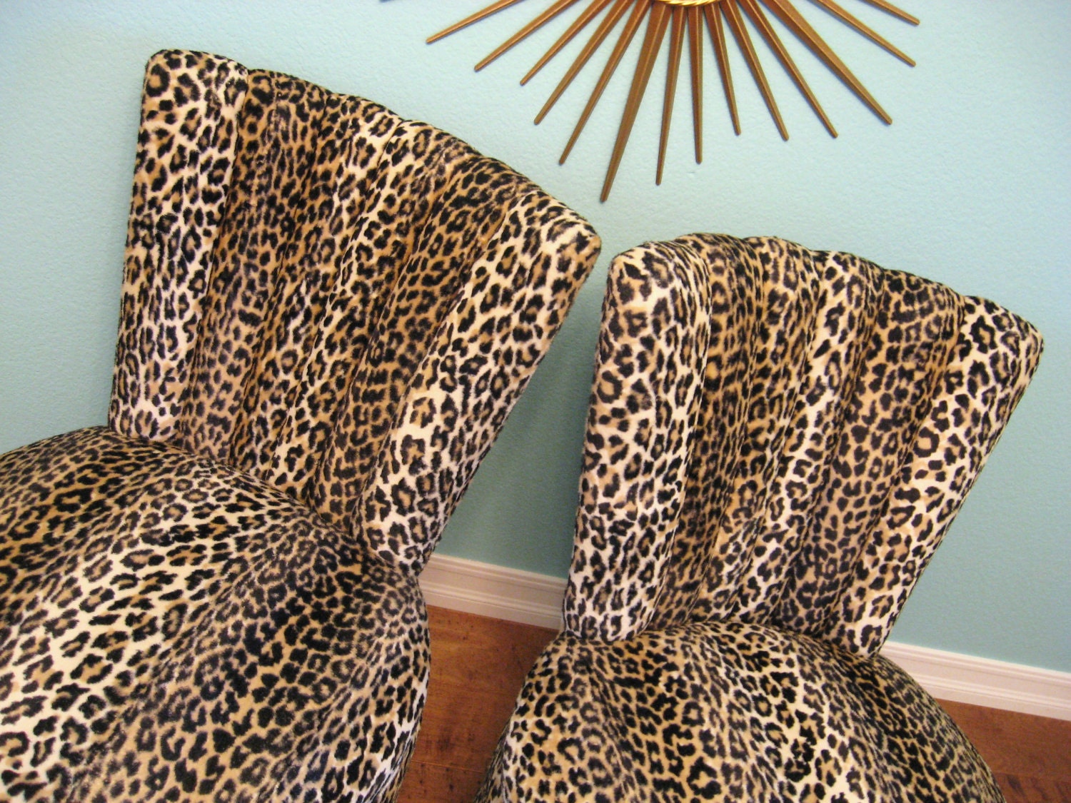 MID CENTURY MODERN Hollywood Regency Vintage Leopard Slipper Chair