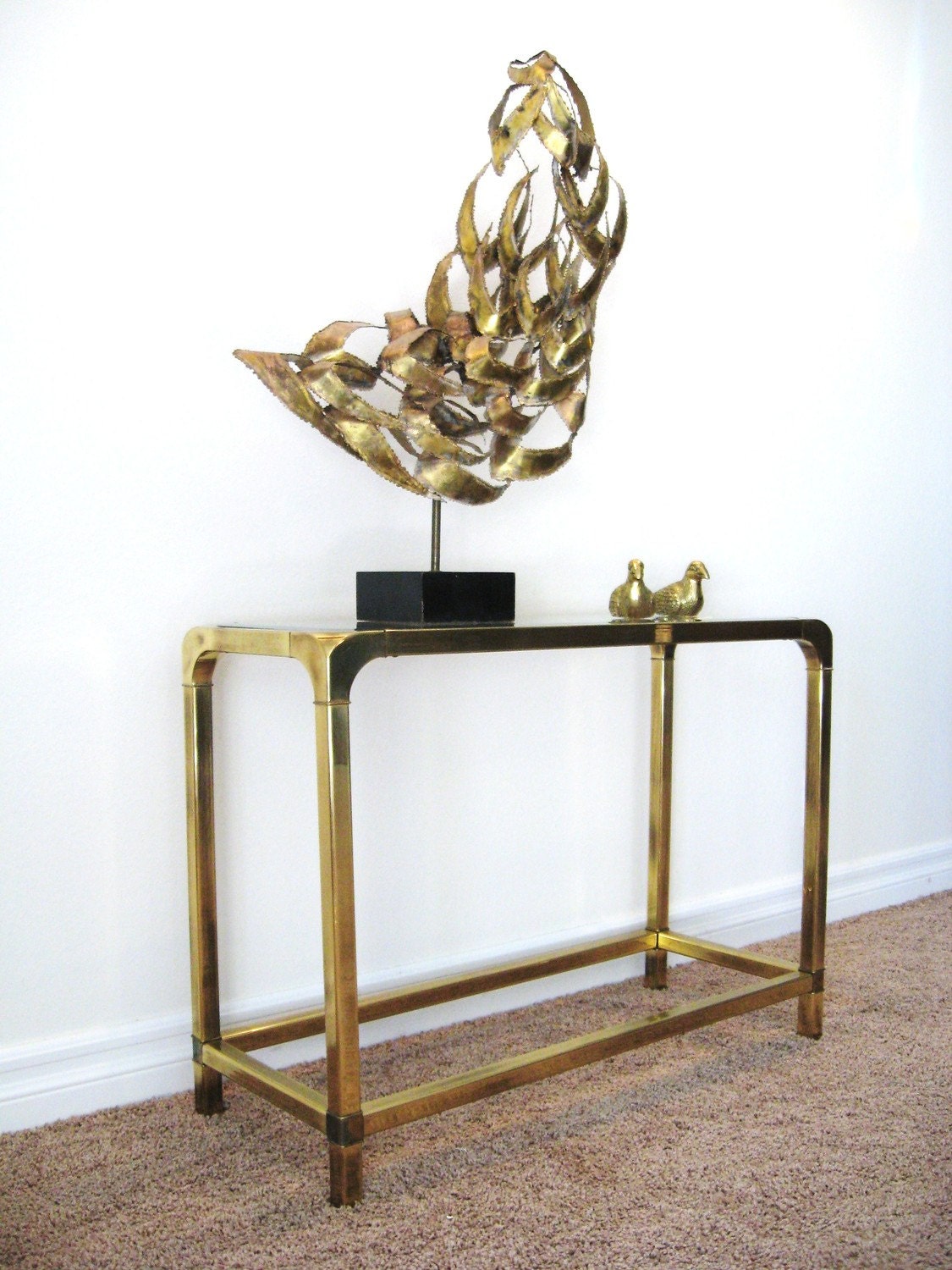 MID CENTURY Credenza Console Table by MASTERCRAFT with Antiqued Bronze Finish
