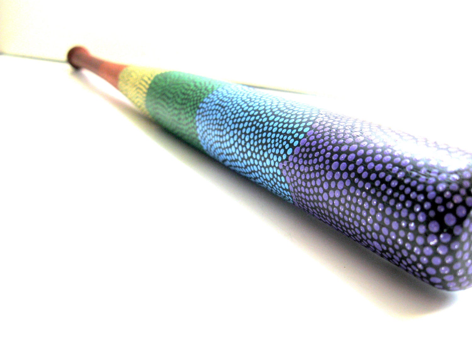 Painted Baseball Bat Little Rainbow Peace by PearlesPainting