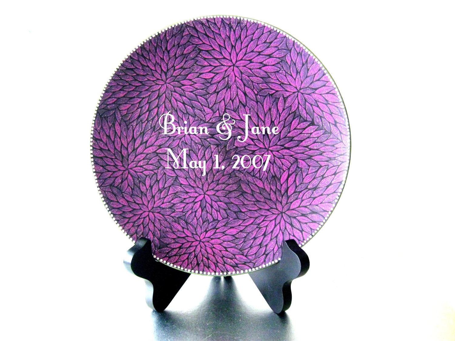 Decorative Plate: Purple Hand painted decorative plate can be personalized