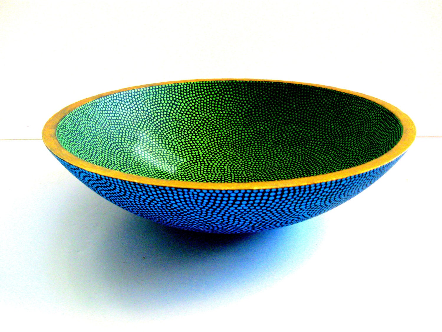 Earth Blue and Green: Hand Painted Bowl and Orb