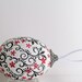 Red Black and white: Hand Painted Egg Ornament