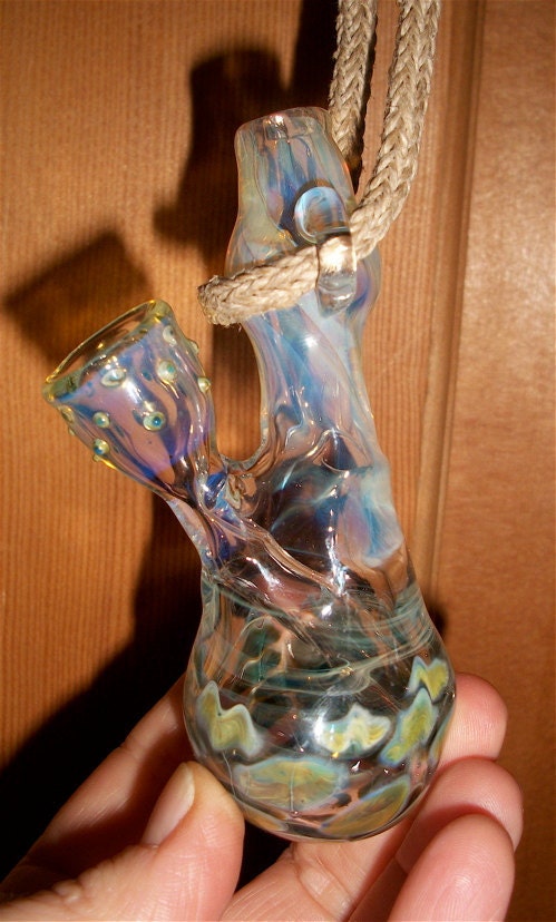 Glass Pipe Necklace that Bubbles