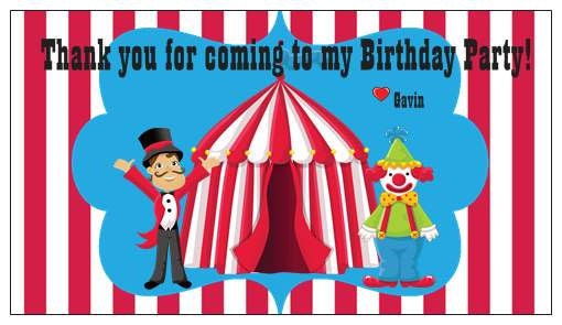 Set of 20 Circus Party Favor Tags Custom Personalized Il_170x135