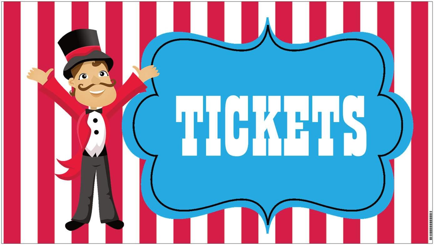 36"x18" Vinyl Banner Circus Carnival Tickets Sign or Wording of your choice CUSTOM Il_170x135