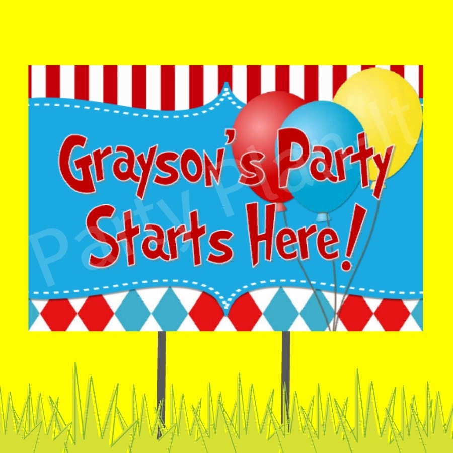 18"x12" Carnival or Hat Cat Party Lawn Sign Il_170x135