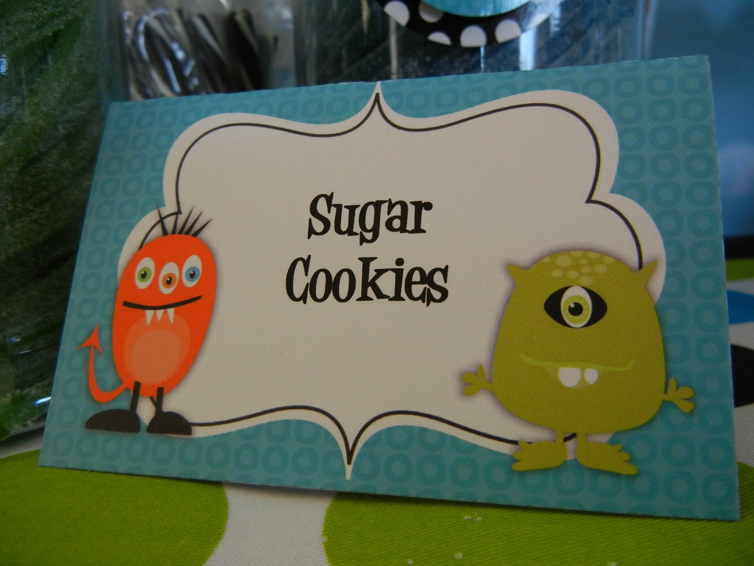 Set of 10 Monster Tent Cards for Dessert Table or Candy Buffet Il_170x135