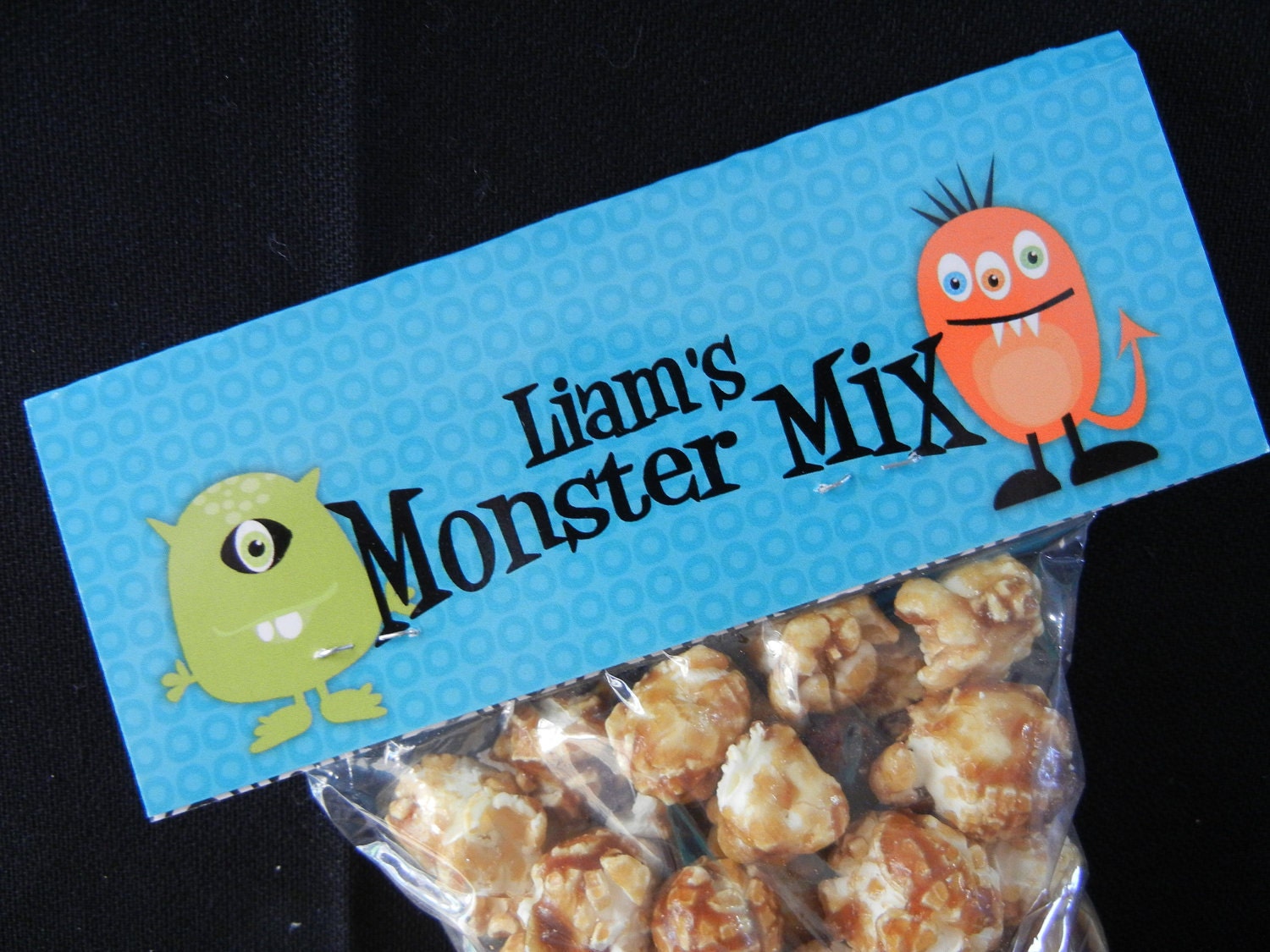 Set of 10 Personalized Monster Favor Bag Toppers Il_170x135