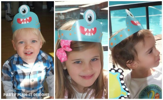 Set of 12 Monster Party Hats Il_570xn