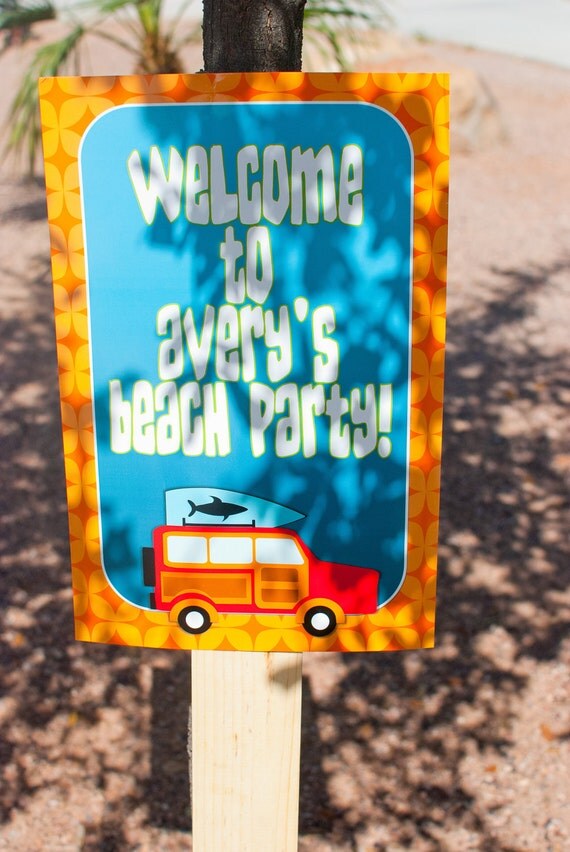 Welcome Door Sign Banner Surfs Up Beach Birthday Party Il_570xn
