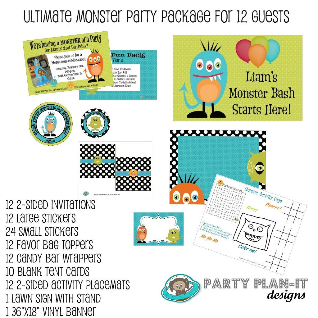 Ultimate Party Pack Monster Bash Birthday for 12