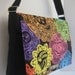 BLACK Dia De Los Muertos Paper Cut Out Print MESSENGER Book Laptop Diaper Bag