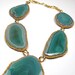 Statement necklace Green Agate Geode Druzy gold handmade necklace statement jewelry by Ezzaexclusive