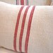 European Vintage GRAINSACK Cottage Paris Shabby Chic Ticking and Red Stripe 12x20 PiLLoW Insert