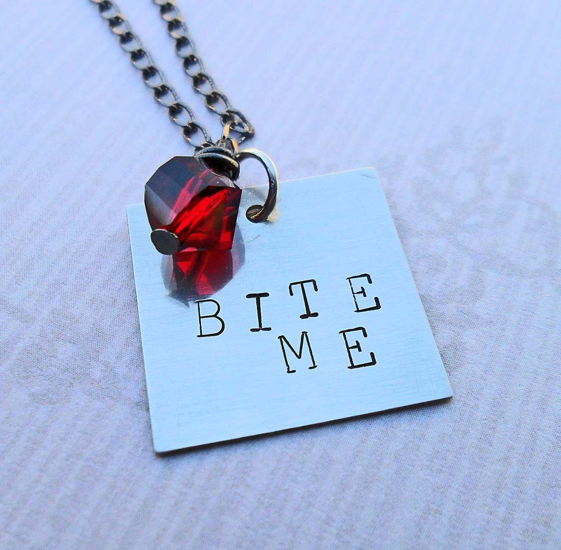 Bite Me - Hand-Stamped Necklace - S 19