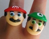 Mario and Luigi Best Friends Rings, Nintendo, Nickel Free