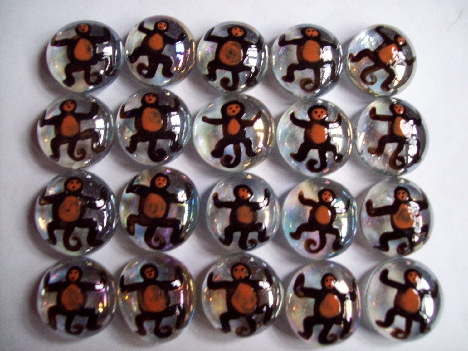 Handpainted glass gems party favors monkey monkeys