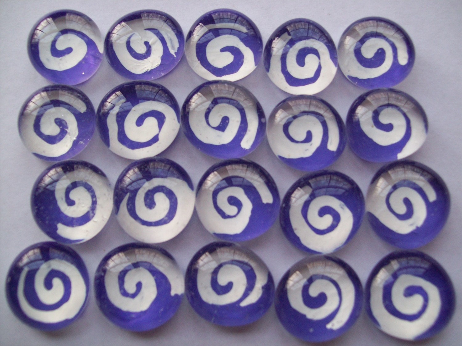 Glass Gems Mosaic Tile  white swirls on purple