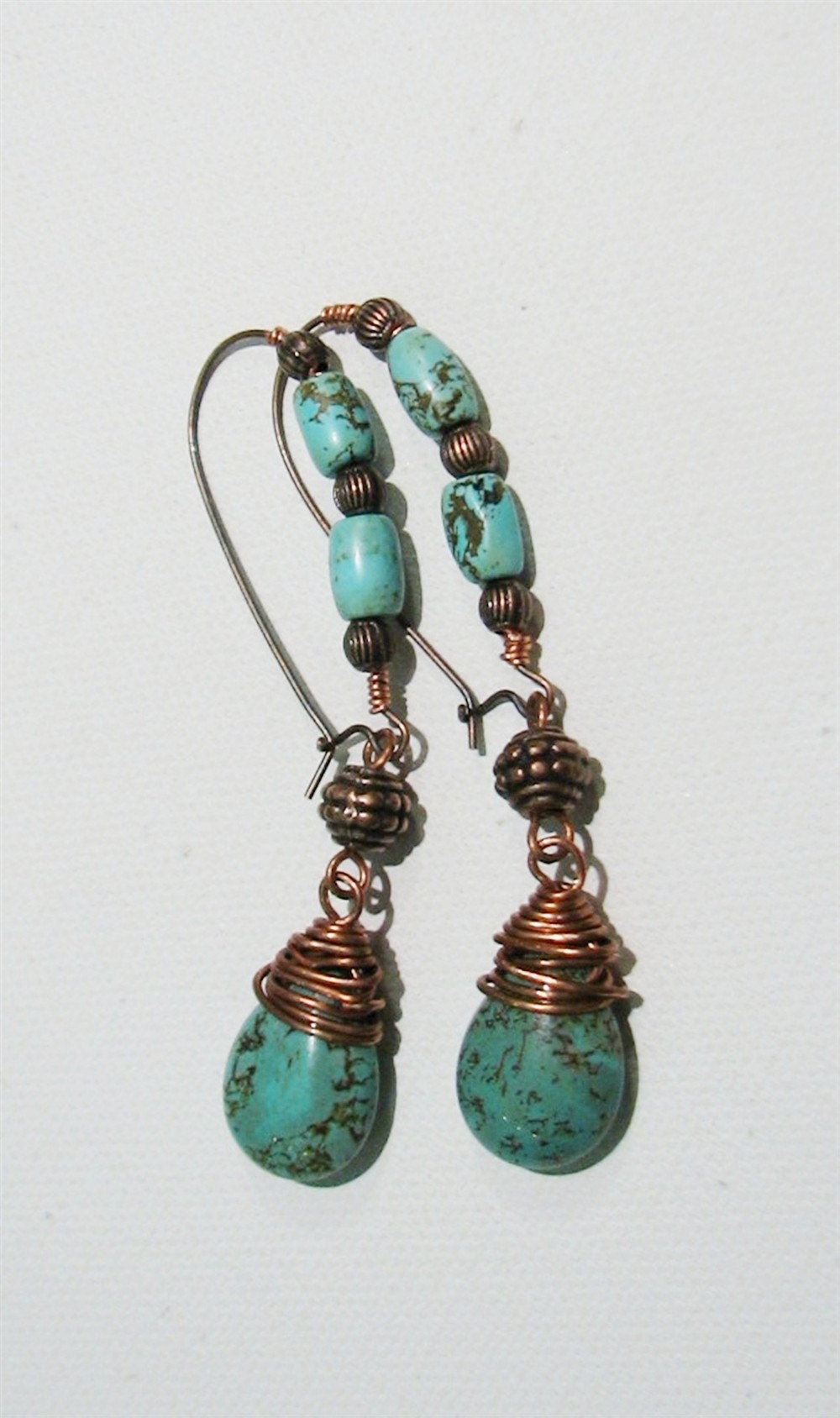 Southwestern Flair Turquoise and Copper earrings